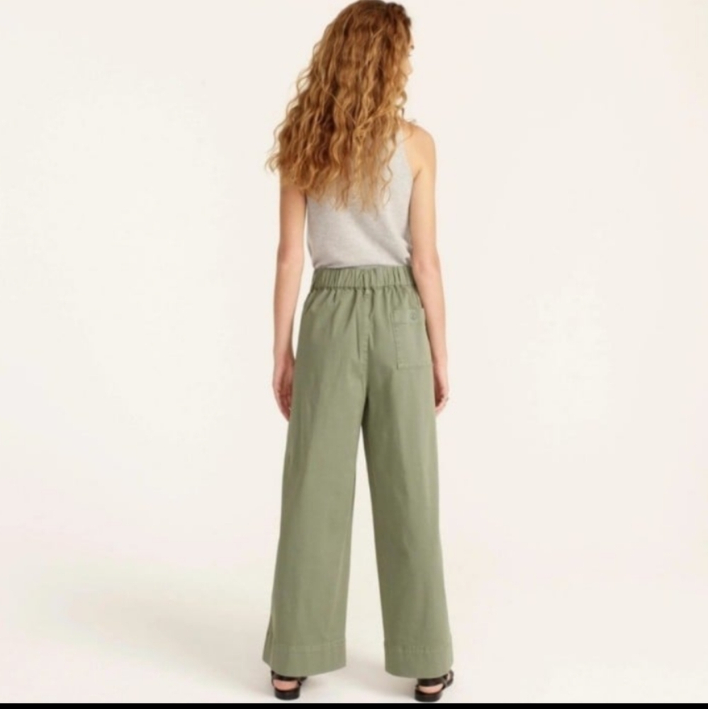 J Crew Pull-On Wide Leg Chino Pants MT sz s/m - Picture 2 of 11